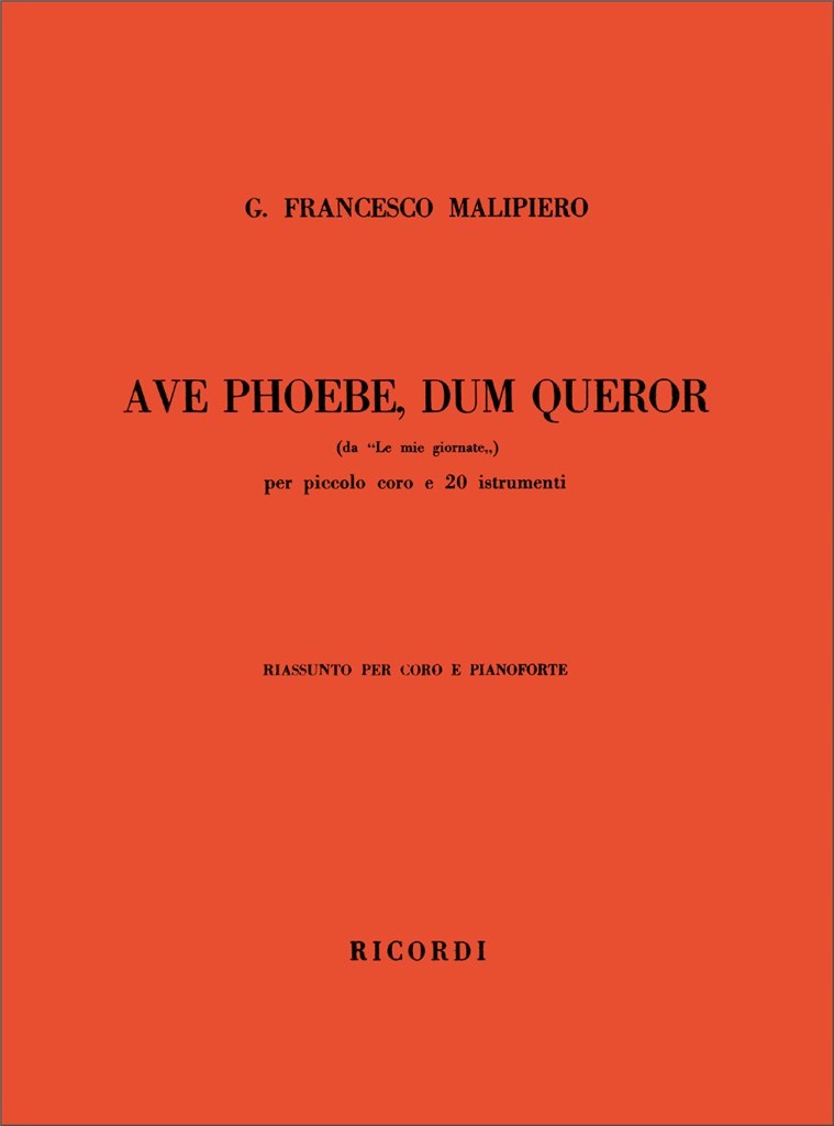 Ave Phoebe, Dum Queror Da 'Le Mie Giornate'